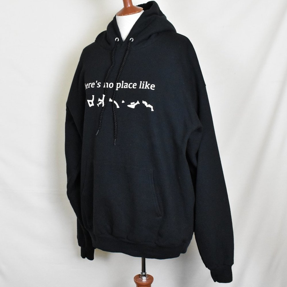 Mens Black Hoodie XL Figure This One Out Long Sleeve Item Information Condition